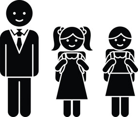 Fototapeta premium Set of School Student and Teacher Silhouette Icons Vector IllustrationSet of School Student and Teacher Silhouette Icons Vector IllustrationSet of School Student and Teacher Silhouette Icons Vector Il
