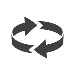 Rotation or circular arrows icon isolated flat style design.