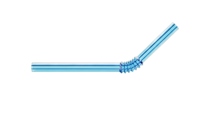 Bent Blue Plastic Drinking Straw