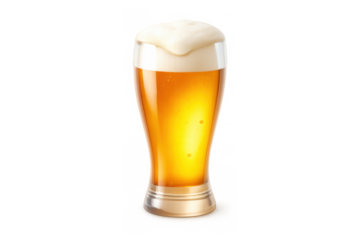 Beer glass icon with foamy top for beverage design and branding concepts