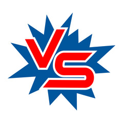 VS comic pop art vector illustration, versus symbol template design 