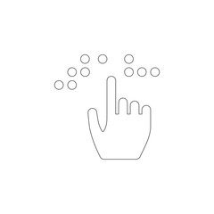 Braille icon in vector art illustration outline World Braille Day