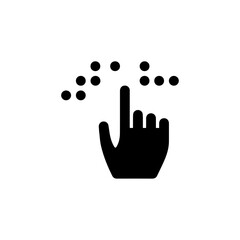 Braille icon in vector art illustration outline World Braille Day