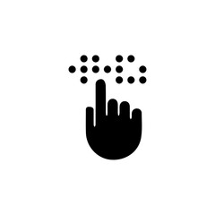Braille icon in vector art illustration outline World Braille Day
