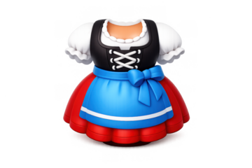 Traditional bavarian dirndl icon for festive design and oktoberfest celebration