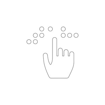 Braille icon in vector art illustration outline World Braille Day