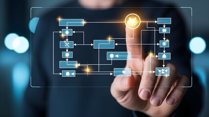 Holographic image technology concept with interactive digital interface