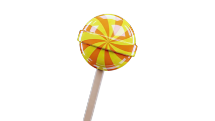 Swirl Lollipop with Orange and Yellow Stripes