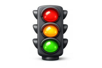 Cartoon traffic light illustration for design and education projects