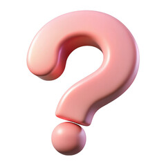Naklejka premium Glossy pink question mark symbol isolated on transparent background