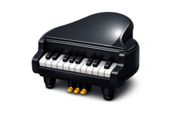 Charming cartoon grand piano icon for music and education design