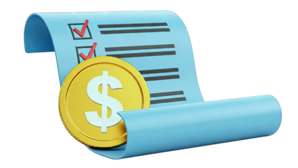 Checklist with Dollar Coin