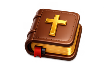 Holy bible icon with cross and bookmark for religious themed designs and illustrations