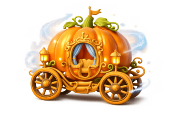 Enchanting cinderella pumpkin carriage illustration for fairy tale themes