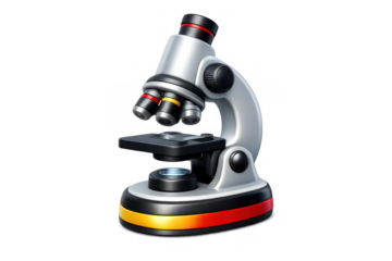 Cute cartoon microscope illustration for educational posters and science materials