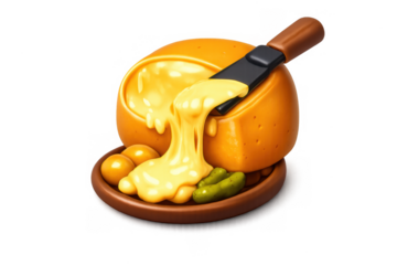 Raclette cheese delight with potatoes and pickles for winter gatherings