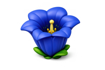 Alpine blue flower icon illustration - simple botanical composition for design and decor