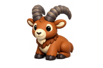 Playful alpine ibex illustration for nature and wildlife design