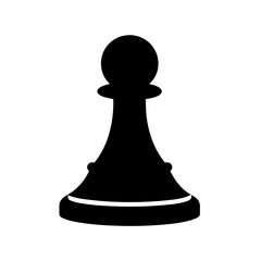 Simple black chess pawn silhouette icon for board games and strategy themes
