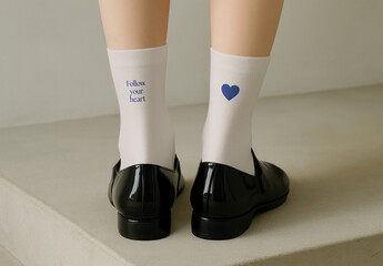 Stylish Socks Mockup With Motivational Message PSD