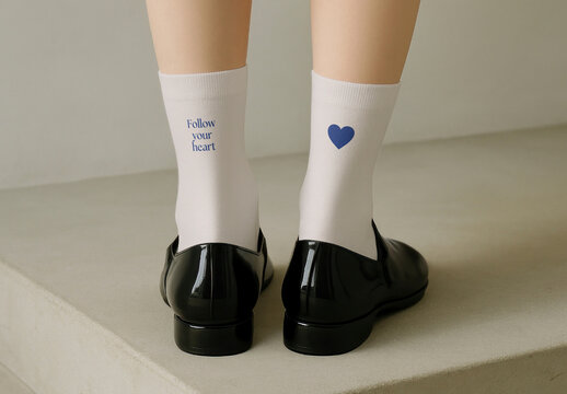 Stylish Socks Mockup With Motivational Message PSD