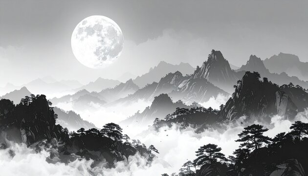水墨画 山水風景 横長 水墨山水畫」の1.4万点のロイヤリティフリー画像、写真素材、絵