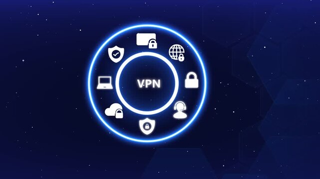 VPN Virtual Private Network Security Shield for Anonymous Online Data Protection