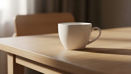 Obraz premium cup of coffee on wooden table