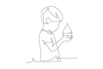 World water day concept one-line drawing