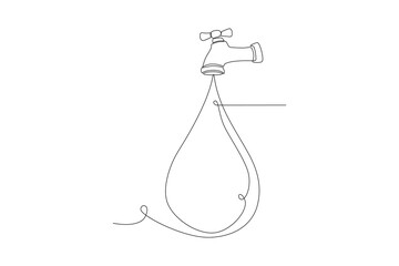 World water day concept one-line drawing