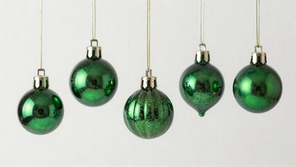 Green Christmas ornaments hanging