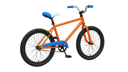 Orange BMX Bicycle with Blue Accents