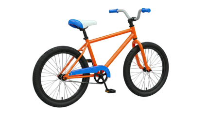 Orange BMX Bicycle with Blue Accents