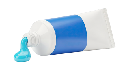 Tube with Blue and White Paint Squeezed Out