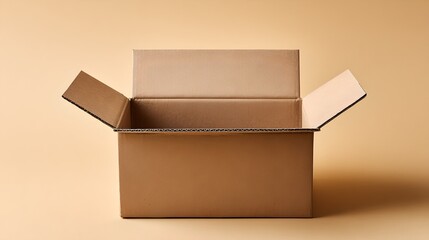Professional cardboard box open container for packaging, shipping, storage, delivery, retail, logistics, business, eco-friendly durable recyclable material