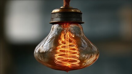 Vintage-style lightbulb illuminates the scene with its warm glow. The intricate filament design creates a captivating visual focal point.
