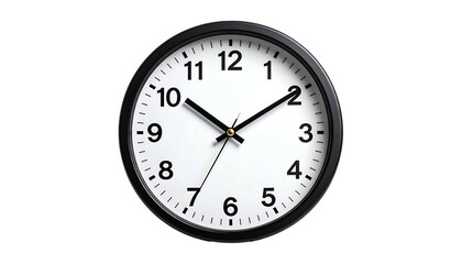 Circular clock with black bezel on a black background, showing the time