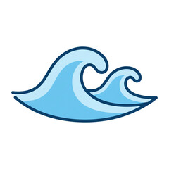 Obraz premium Stylized ocean wave illustration with blue tones.