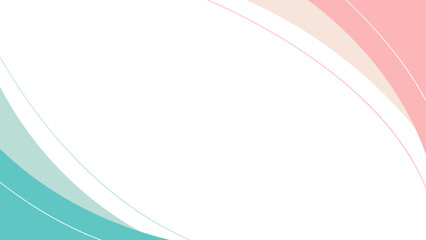 Minimalist abstract pastel background with pink and green curves, modern smooth wallpaper, suitable for templates, banners, business cards, social media, websites, and pages