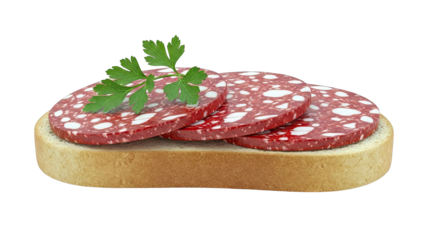 Salami Sandwich with Parsley Garnish