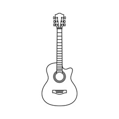 Naklejka premium Acoustic Guitar Outline Illustration