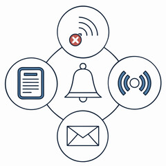 Notification Alert Vector Illustration &ndash; Message System and App Reminder Concept