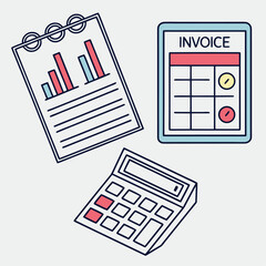 Invoicing and Accounting Vector Illustration &ndash; Business Finance Software Concept