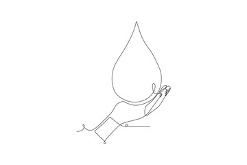 World water day concept one-line drawing