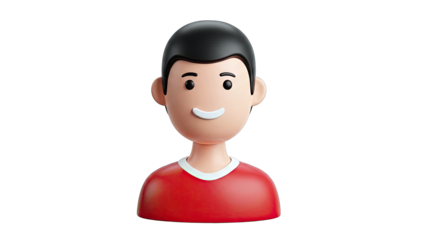 3D Cartoon Avatar of a Smiling Person