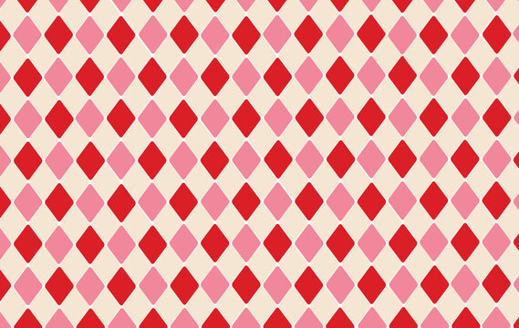 Xmas red plaid texture with gold line. Argyle geometric diamond abstract pattern. Christmas design wrapping bg.  Red geometric  geometric pattern. Red rhombus pattern.  