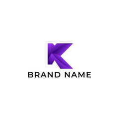 Illustration Letter K Purple Gradient Color Simple Modern Logo Icon Template Design Vector. Good for Apps Design, Brand Business