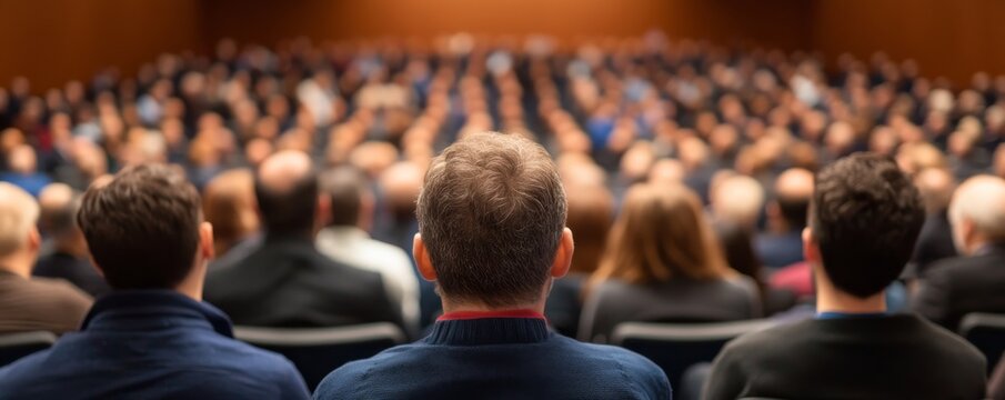 Audience View Large Crowd at a Seminar, Presentation , Conference ,Attendees