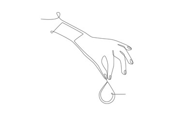 World water day concept one-line drawing