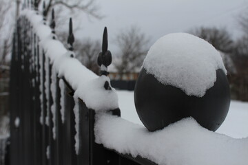 Fototapeta premium winter gates in the snow